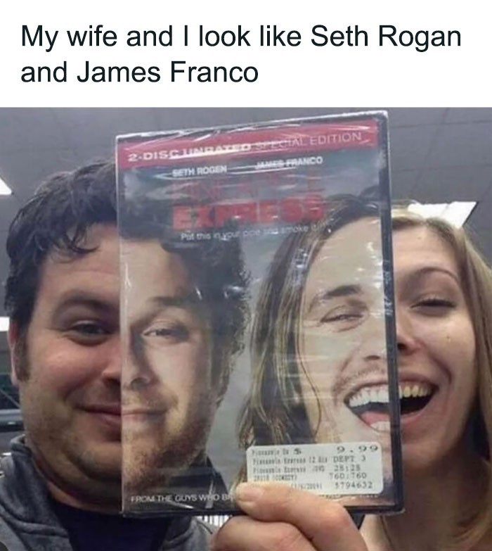 "Moja żona i ja wyglądamy jak Seth Rogan i James Franco."