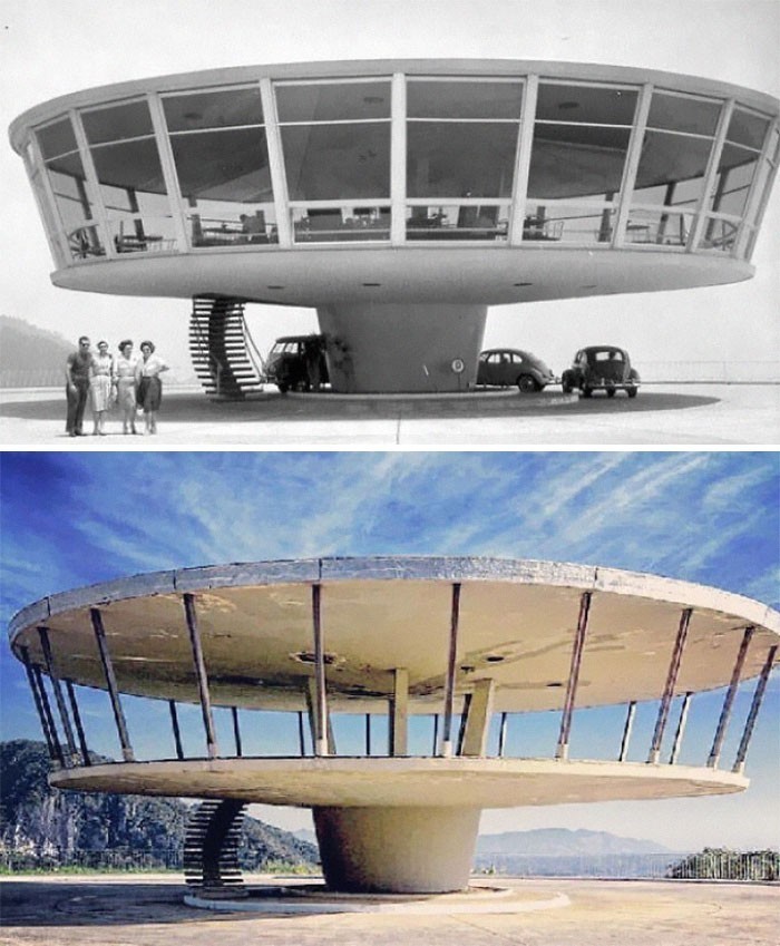 16. Opuszczona restauracja w brazylijskim mieście Petrópolis, 1960 vs 2013