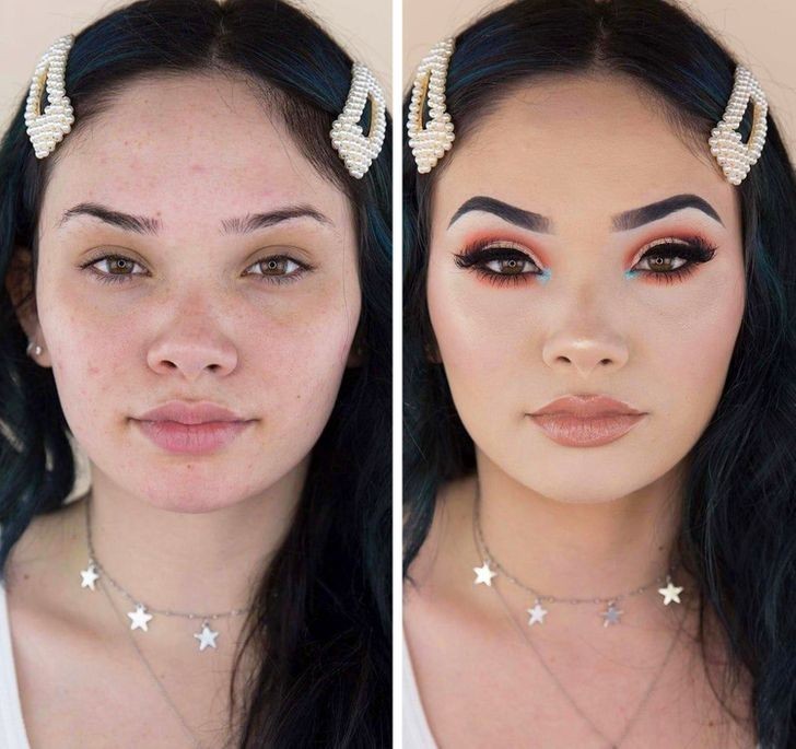 14. "Przed i po makijażu. Zero poprawek, zero filtrów."
