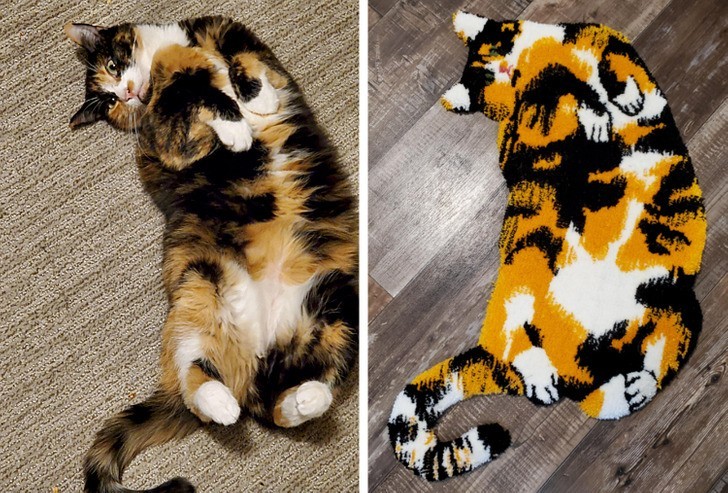"Zrobiłam dywanik stylizowany na mojego kota."