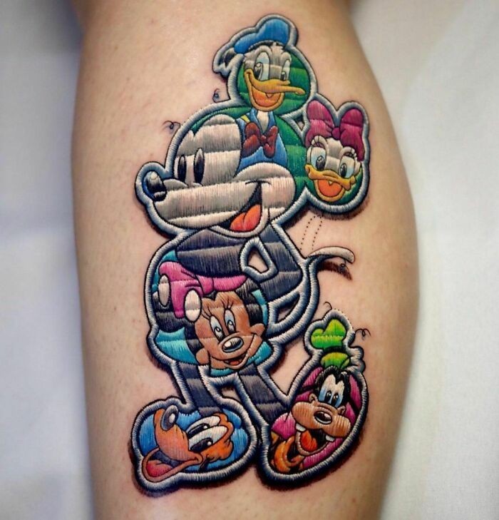 Tatuaż z bohaterami Disneya autorstwa Terioshi Otto