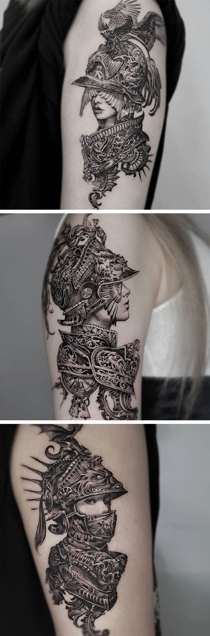 Tatuaże rycerzy autorstwa Tattooist Hwi