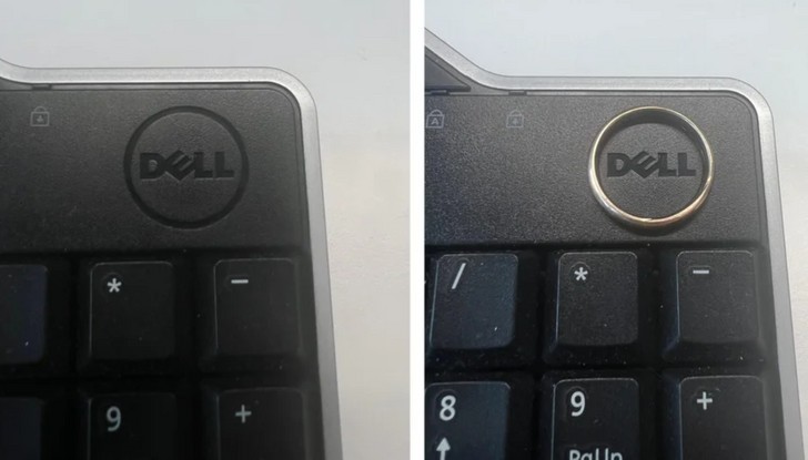 "Moja obrączka pasuje idealnie do logo Dell na mojej klawiaturze."