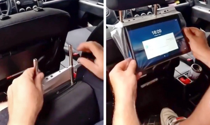 "Lifehack z telefonem/tabletem dla pasażerów auta"