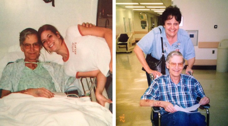 "Mój tata przeszedł przeszczep serca około 20 lat temu. Te zdjęcia pokazują, jak szczęśliwy był po dojściu do siebie."