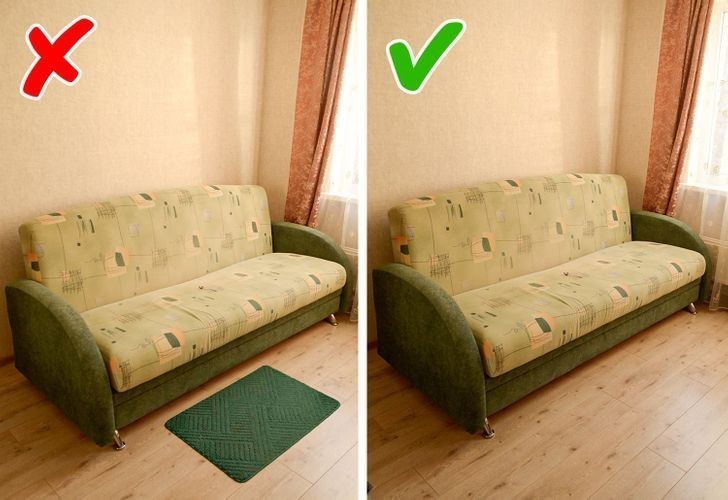10. Mały dywanik obok sofy lub łóżka