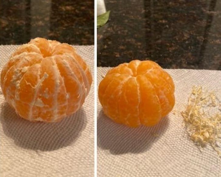 3. "Oto jak moja żona obiera mandarynki."