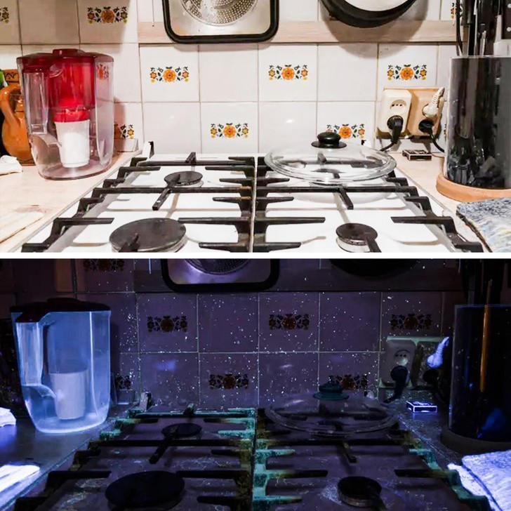 3. Ultrafiolet zdradzi "brudne" sekrety nawet najczystszej kuchni.