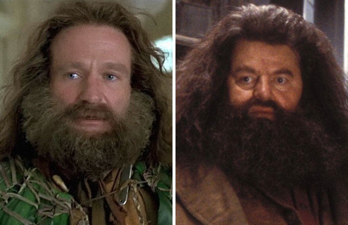 7. Robin Williams vs Robbie Coltrane - Rubeus Hagrid, seria "Harry Potter"