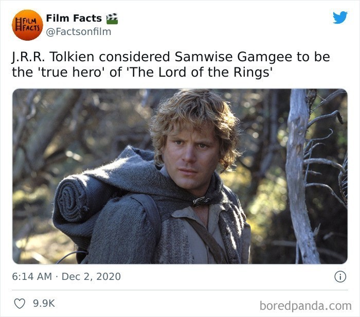 4. J.R.R. Tolkien uważał Samwise'a Gamgee za prawdziwego bohatera "Władcy Pierścieni".