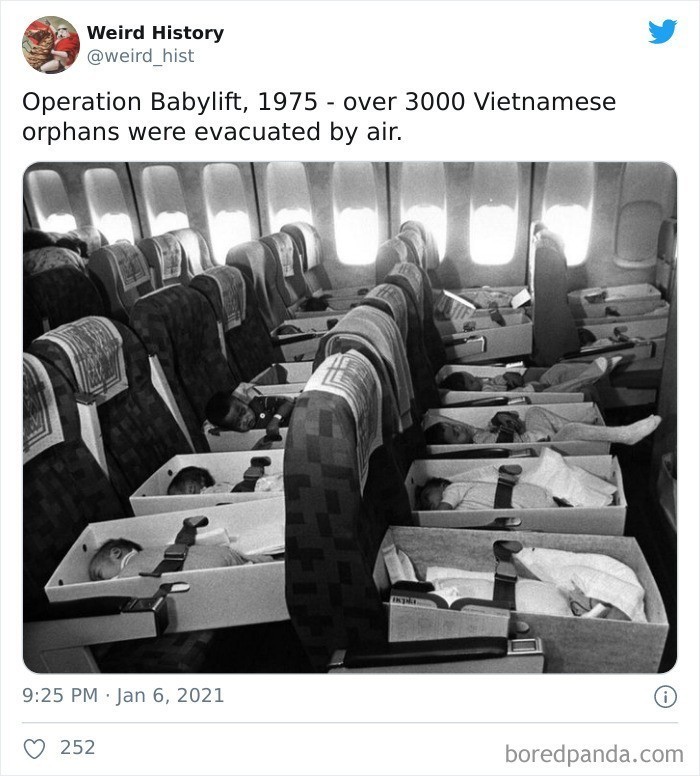 10. "Operacja Babylift, 1975 rok - ponad 3 tysiące wietnamskich sierot zostało ewakuowanych drogą powietrzną."