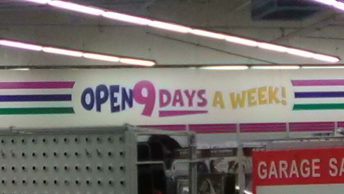 Otwarte 9 dni w tygodniu!