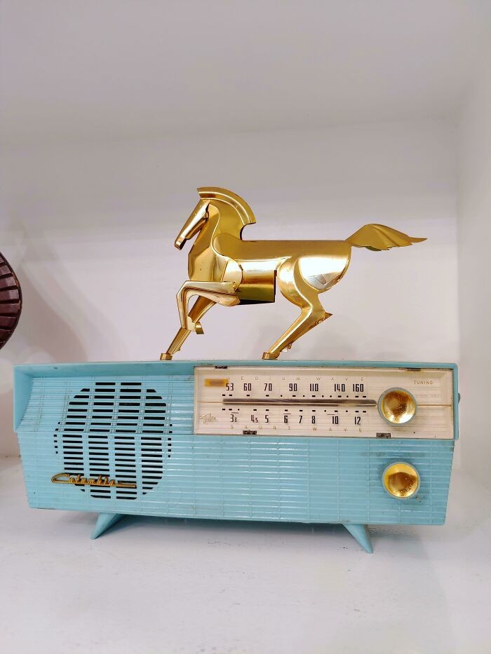 "Kupiłem dziś to radio vintage. Idealnie pasuje do mojej figurki konia."