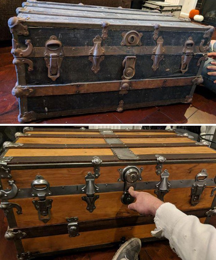 "Odrestaurowałem kufer mojego pradziadka z 1911 roku."