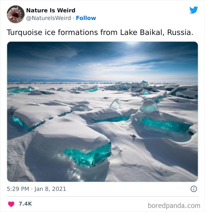 "Turkusowe formacje lodowe z jeziora Bajkał, Rosja"
