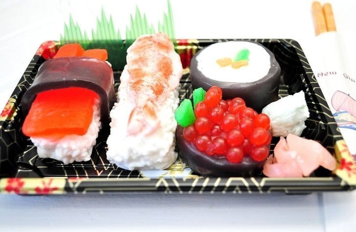 10. Wegańskie mydła w kształcie sushi