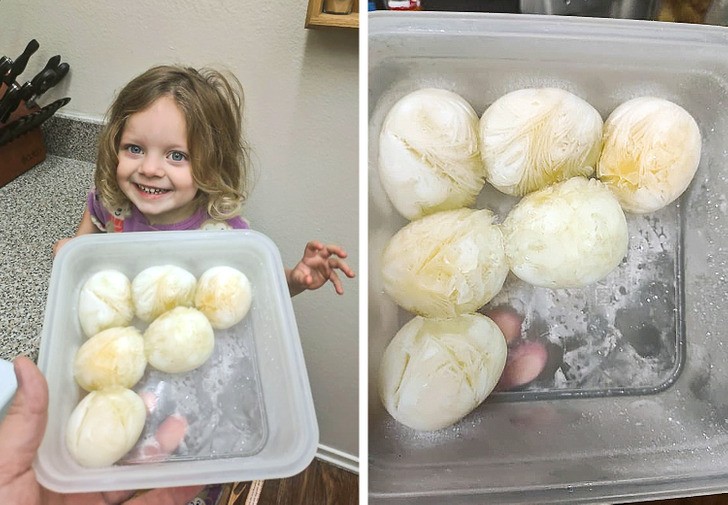 "Moja 3-letnia córka schowała moje gotowane jajka do zamrażalnika."