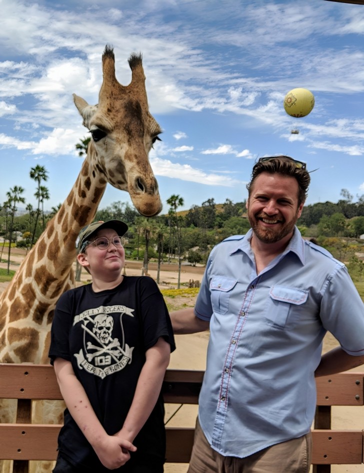 "Moje dziecko zostało przestraszone przez żyrafę, a nie przez balon."