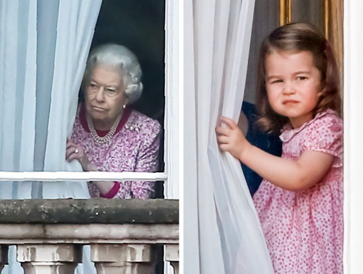 Bonus: Księżniczka Karolina i królowa Elżbieta może nie wyglądają podobnie, ale księżniczka jest praktycznie miniaturową wersją królowej.