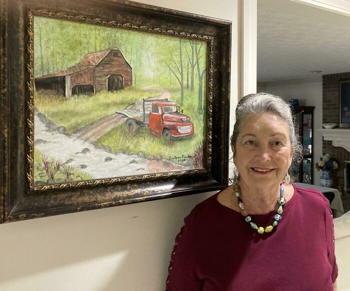 "Moja 90-letnia matka ukończyła kolejny obraz."