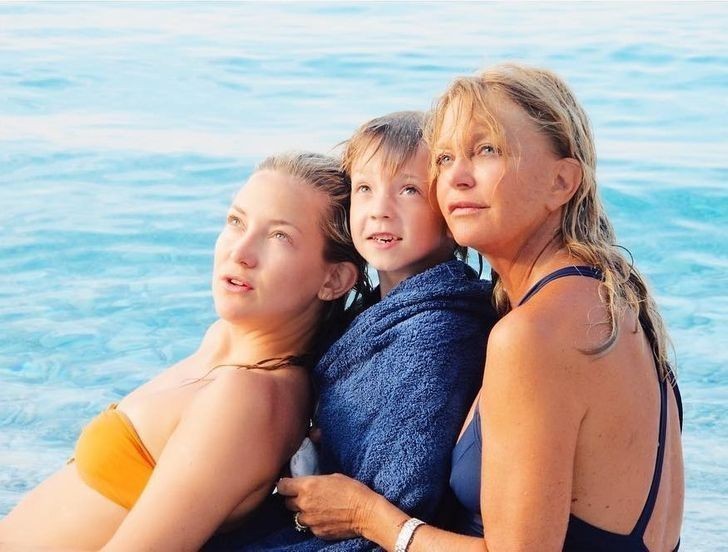 Goldie Hawn, jej córka, Kate Hudson; i jej wnuk, Ryder Robinson