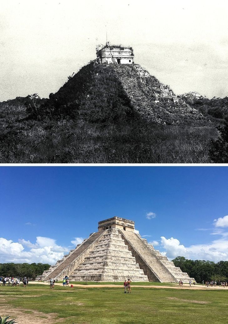 Chichén Itzá w Meksyku - 1892 i dziś