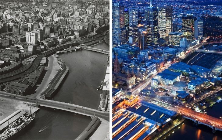 Melbourne, późne lata 30 XX wieku i dziś
