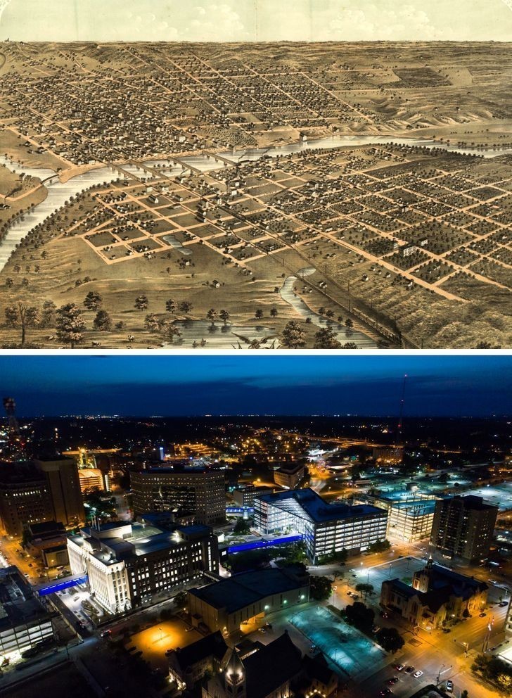 Des Moines, Iowa, 1868 i dziś