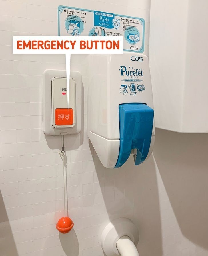 1. Publiczne toalety w Japonii mogą posiadać przycisk alarmu.