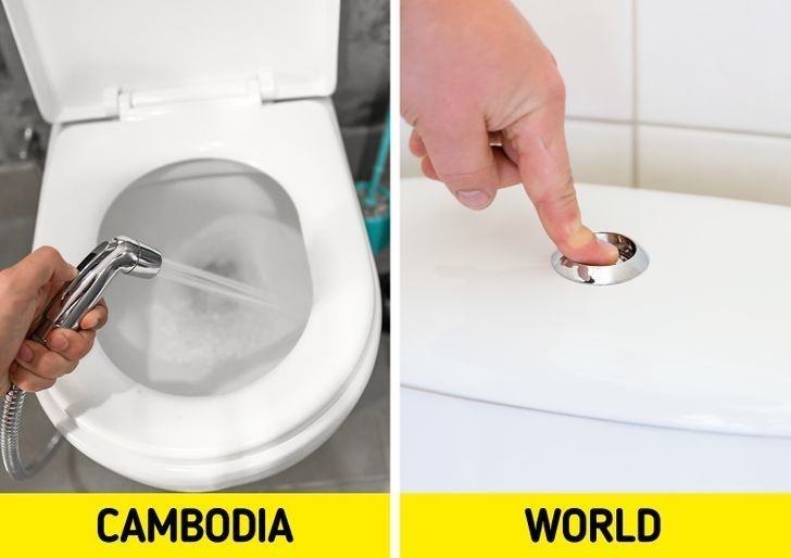 5. Toalety w Kambodży są wyposażone w ręczny opryskiwacz