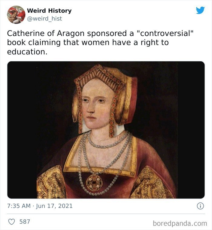 Katarzyna Aragońska sponsorowała "kontrowersyjną" książkę twierdzącą, że kobiety mają prawo do edukacji.