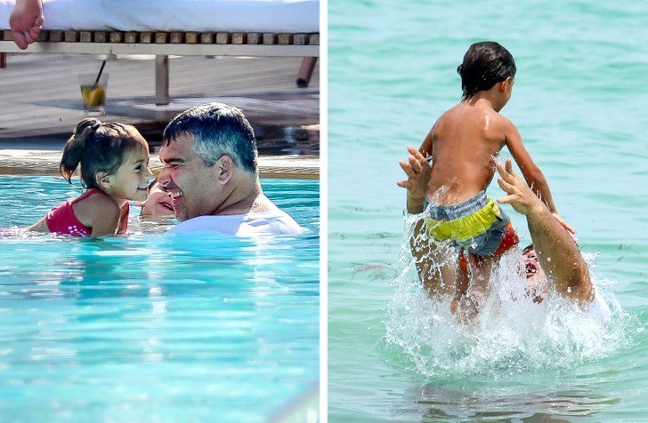 11. Ochroniarz Jennifer Lopez bawił się z jej bliźniakami na wakacjach.