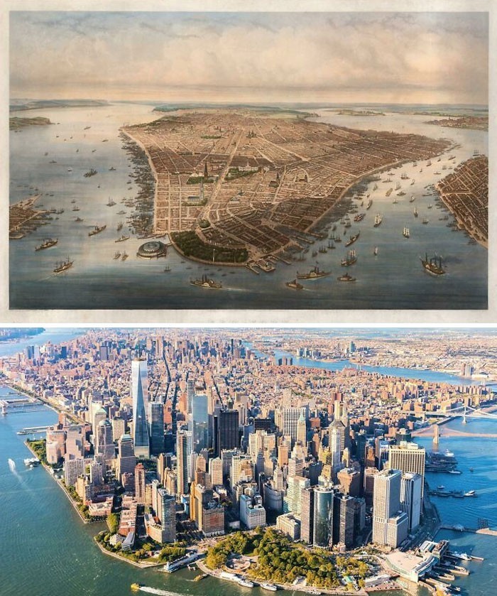 18. Manhattan, 1851 vs obecnie