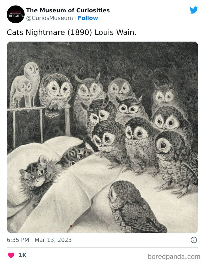"Koszmar kotów (1890) autorstwa Louisa Waina"