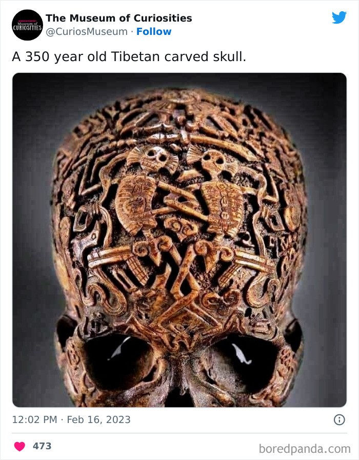 "350-letnia rzeźbiona czaszka z Tybetu"