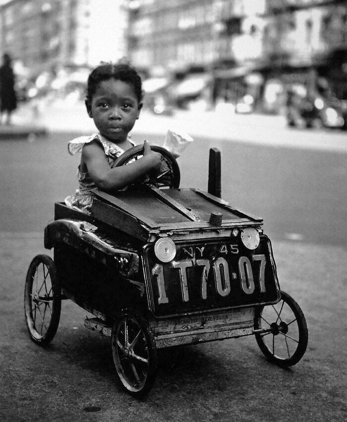"Dziewczynka w samochodzie, Nowy Jork, 1947"