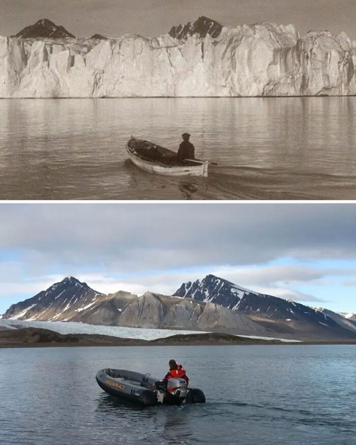 "Zdjęcia zrobione w tym samym miejscu w Arktyce w odstępie 100 lat"