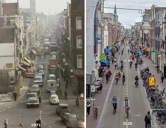 Amsterdam, Holandia. 1971 vs. 2020