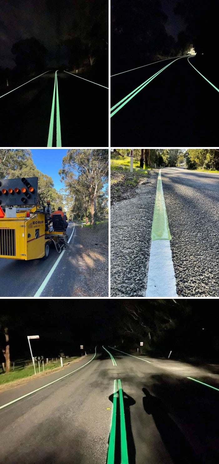 "Australijska firma opracowała świecącą w ciemności farbę do oznaczania dróg."
