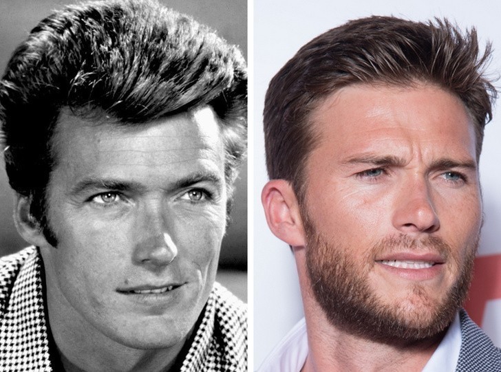 Clint Eastwood i jego syn Scott Eastwood, po 30.