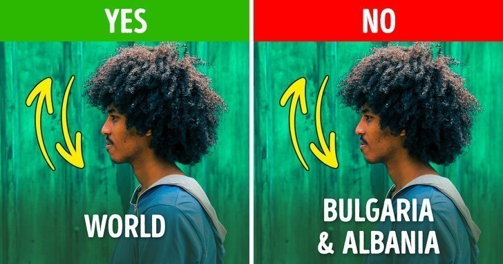 Kiwanie głową jako znak potwierdzenia lub aprobaty w Bułgarii i Albanii