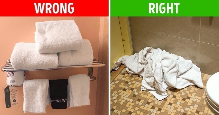 Nie składaj brudnych ręczników.