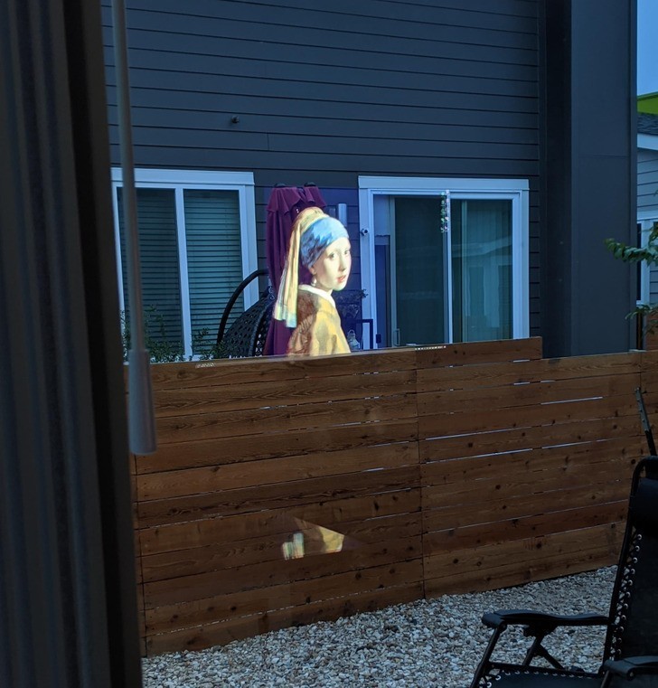 "Odbicie ekranu mojego telewizora sprawia, że Dziewczyna z perłą wygląda jakby była w moim ogródku."