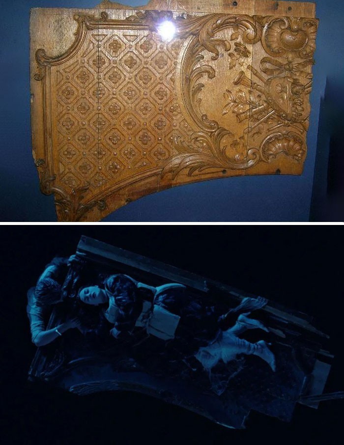 Drewniany fragment na którym dryfowała Rose jest oparty na artefakcie znalezionym we wraku prawdziwego Titanica.