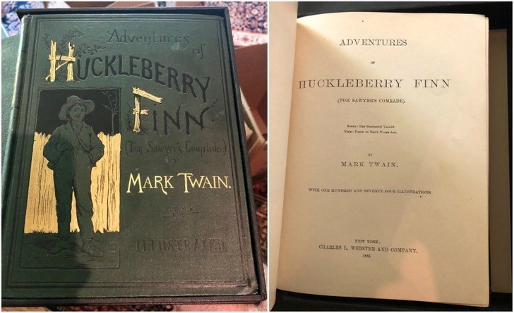 "Niedawno odziedziczyłem pierwsze wydanie "Przygód Hucka" i kilka innych oryginalnych książek Twaina."