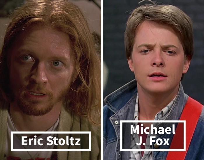 Eric Stoltz został zastąpiony przez Michaela J. Foxa w Powrocie do przyszłości