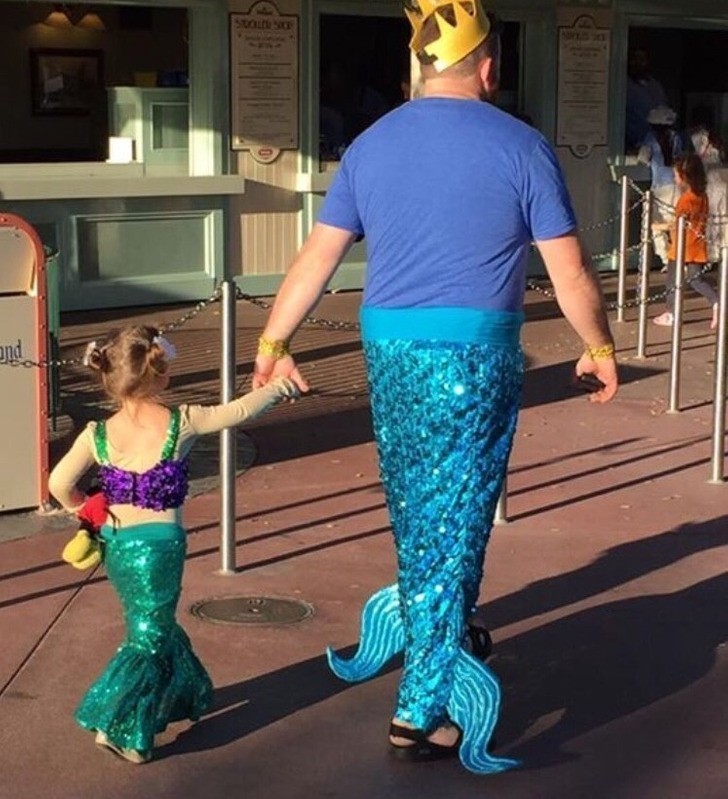 "Syrenka i jej tata-tryton w Disneylandzie"