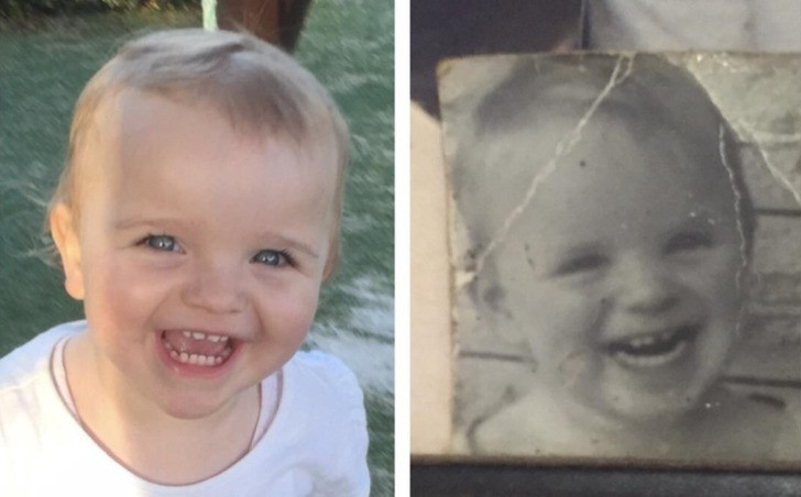 "Z prawej, zdjęcie mojej mamy w 1965 roku. Z lewej, moja córka w 2014."