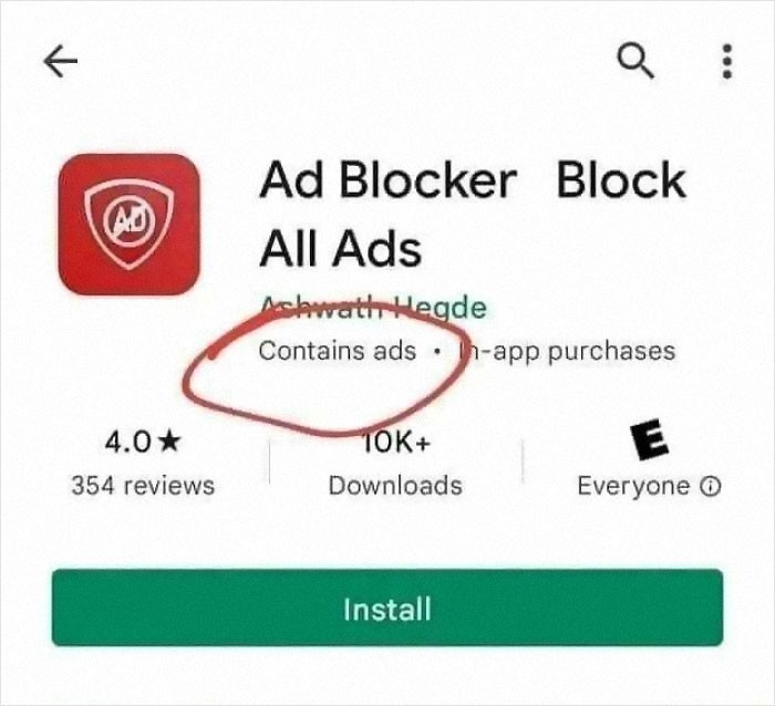 Ad blocker zawierający reklamy