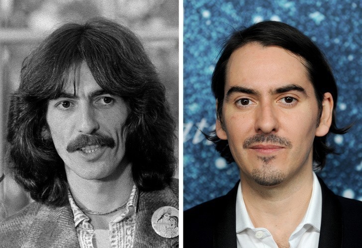 George Harrison i jego syn Dhani Harrison, po 30